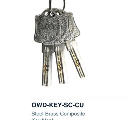 OWD-KEY-SC-CU colour swatch — Cylinders & Keys