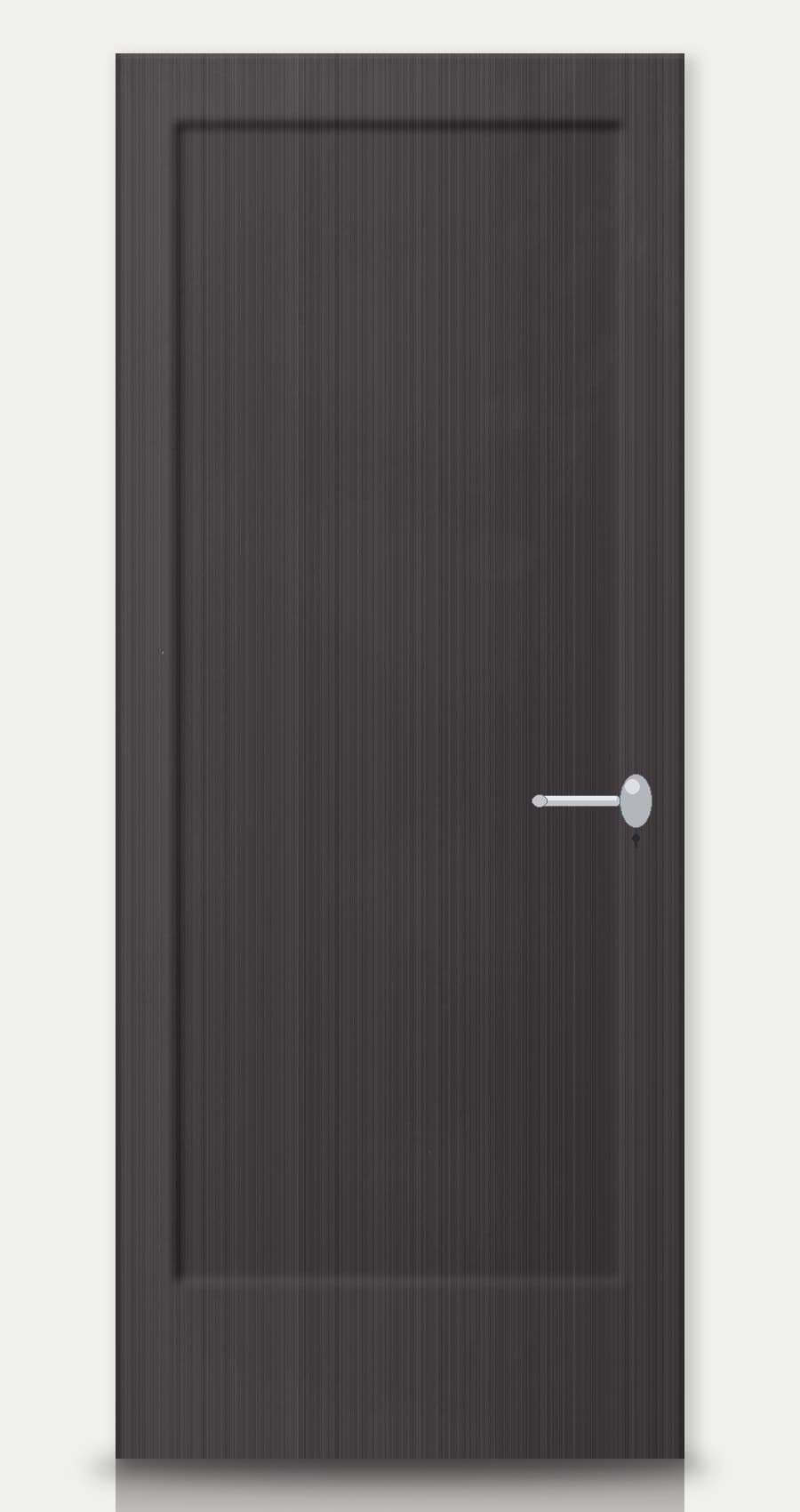 Smoke Oak applied on a WPC door — real-door preview
