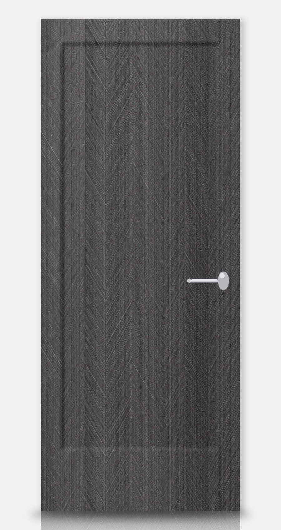 Steel Oak applied on a WPC door — real-door preview