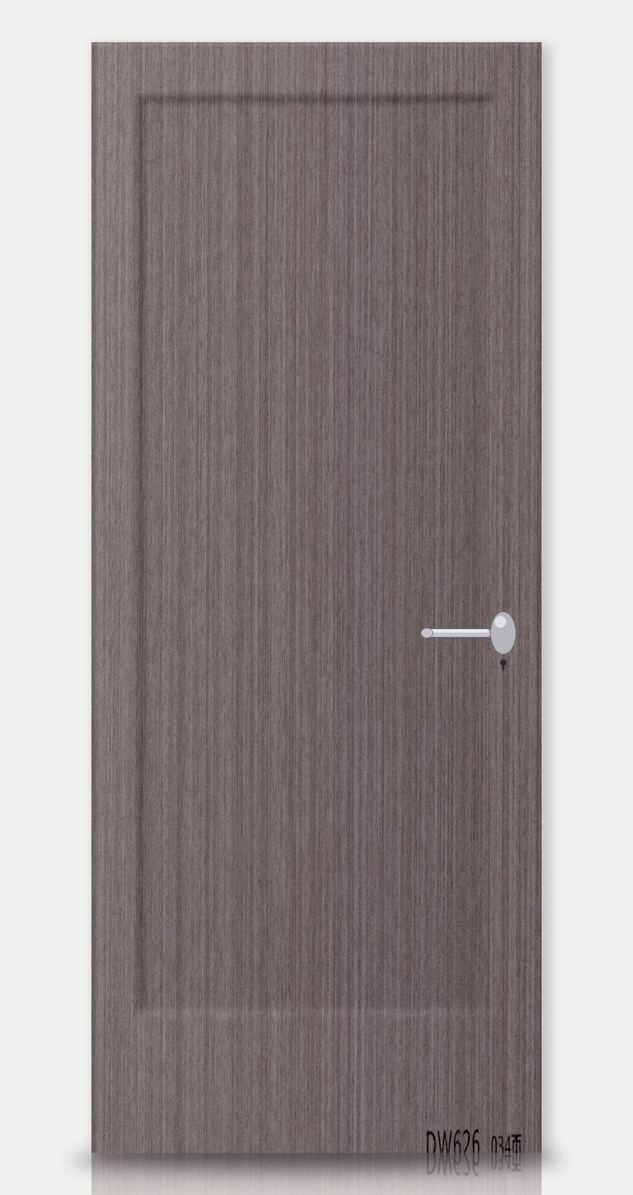 Quartz Oak applied on a WPC door — real-door preview