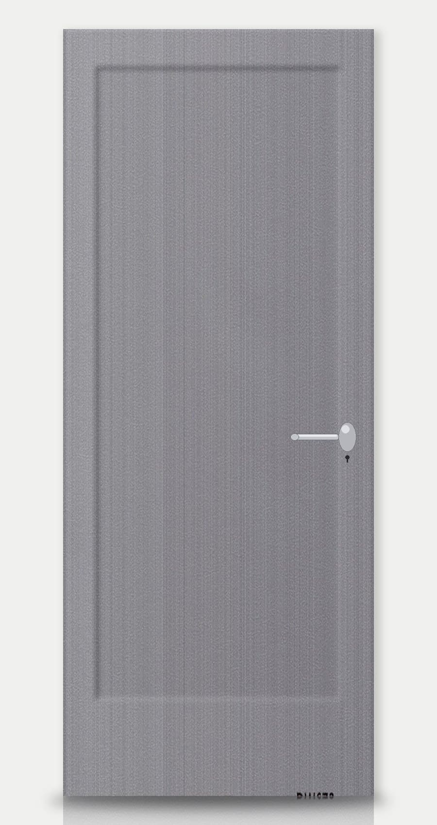 Storm Grey applied on a WPC door — real-door preview
