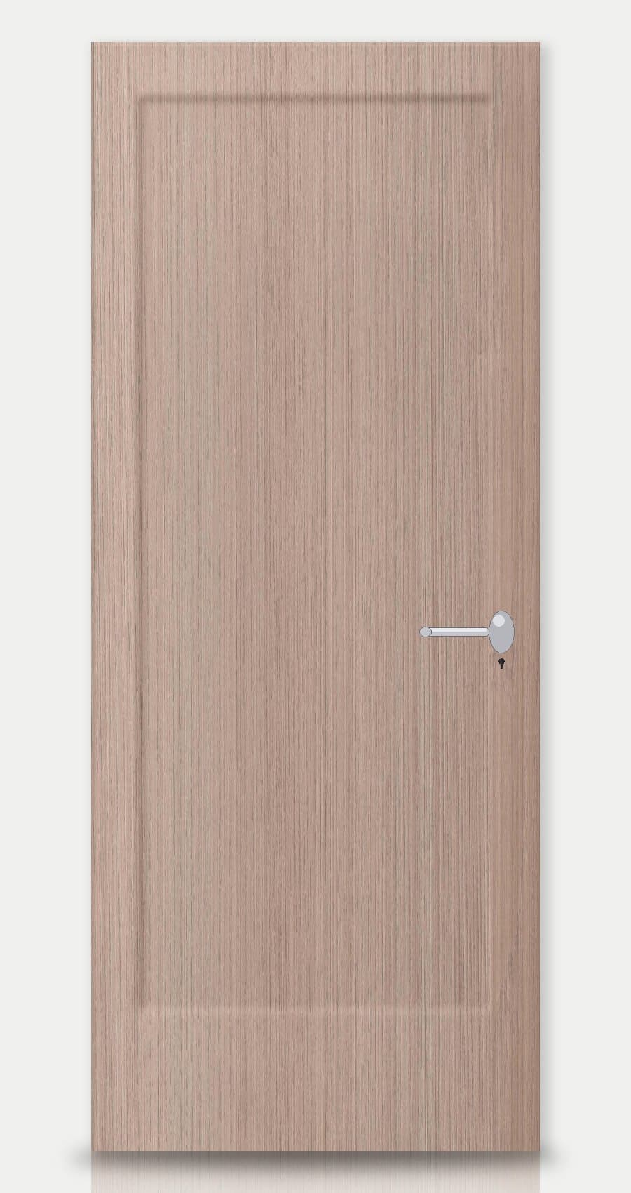 Soft Maple applied on a WPC door — real-door preview
