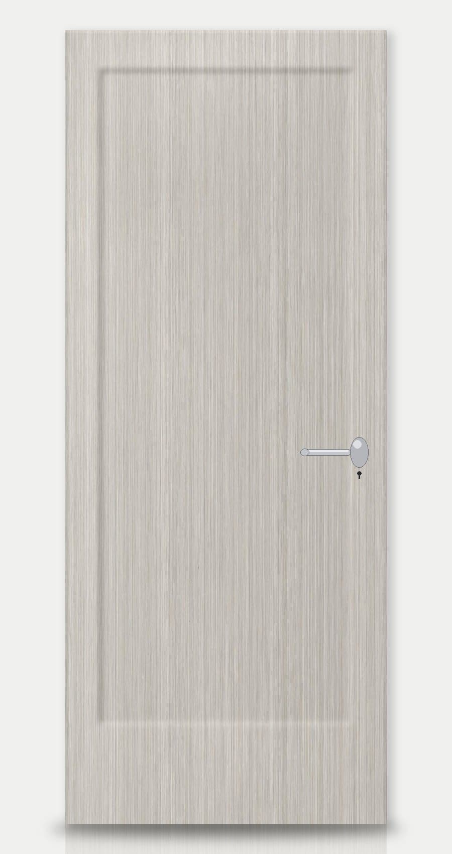 Bleached Oak applied on a WPC door — real-door preview