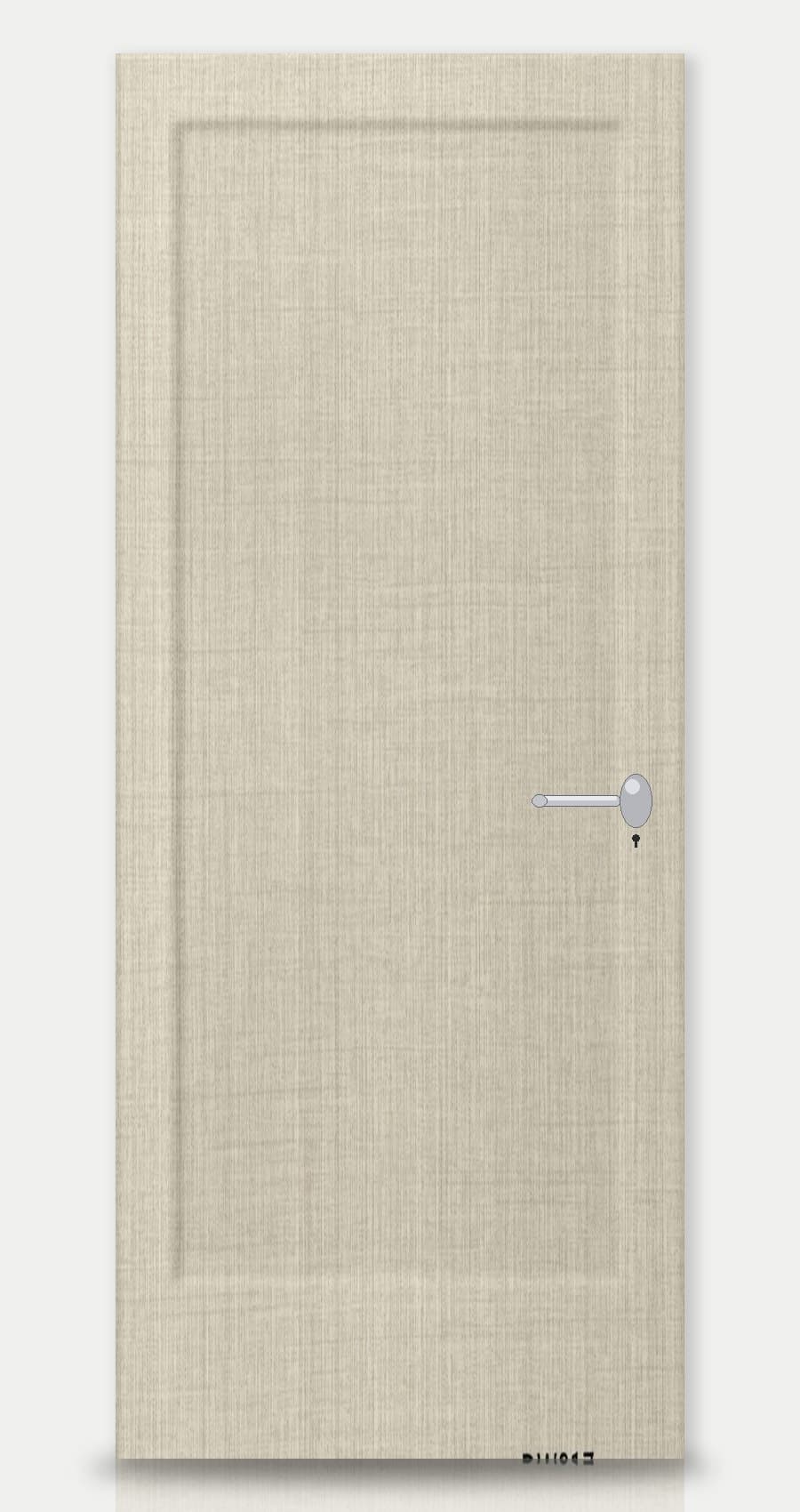 Pale Ash applied on a WPC door — real-door preview