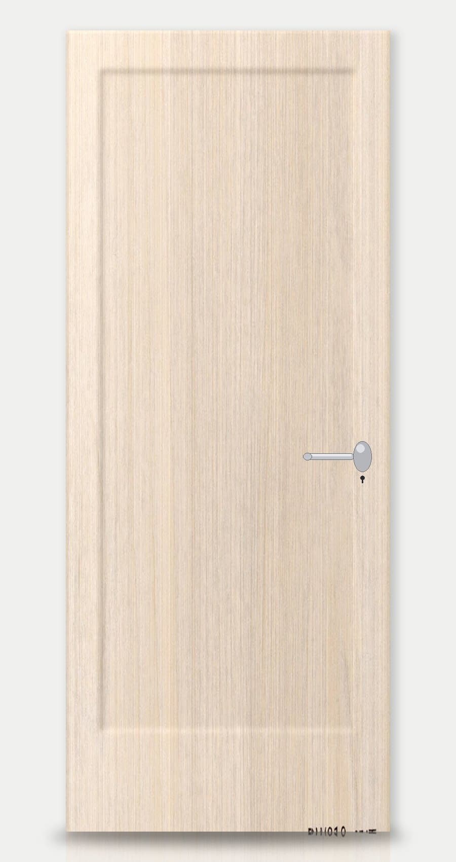 Bisque Oak applied on a WPC door — real-door preview