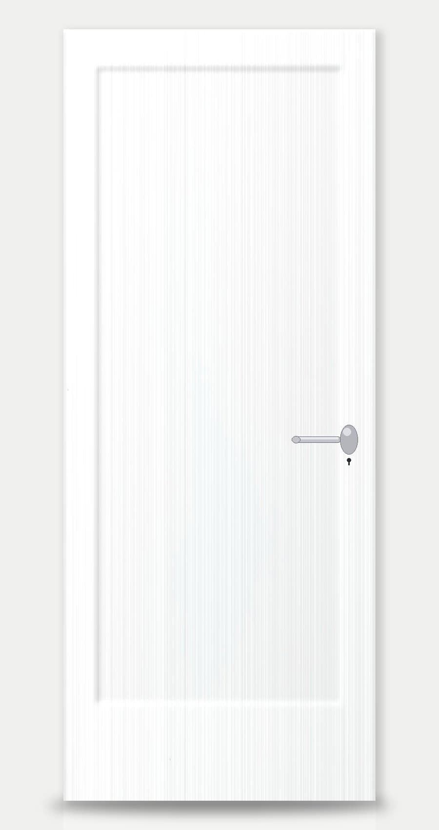Frost Oak applied on a WPC door — real-door preview
