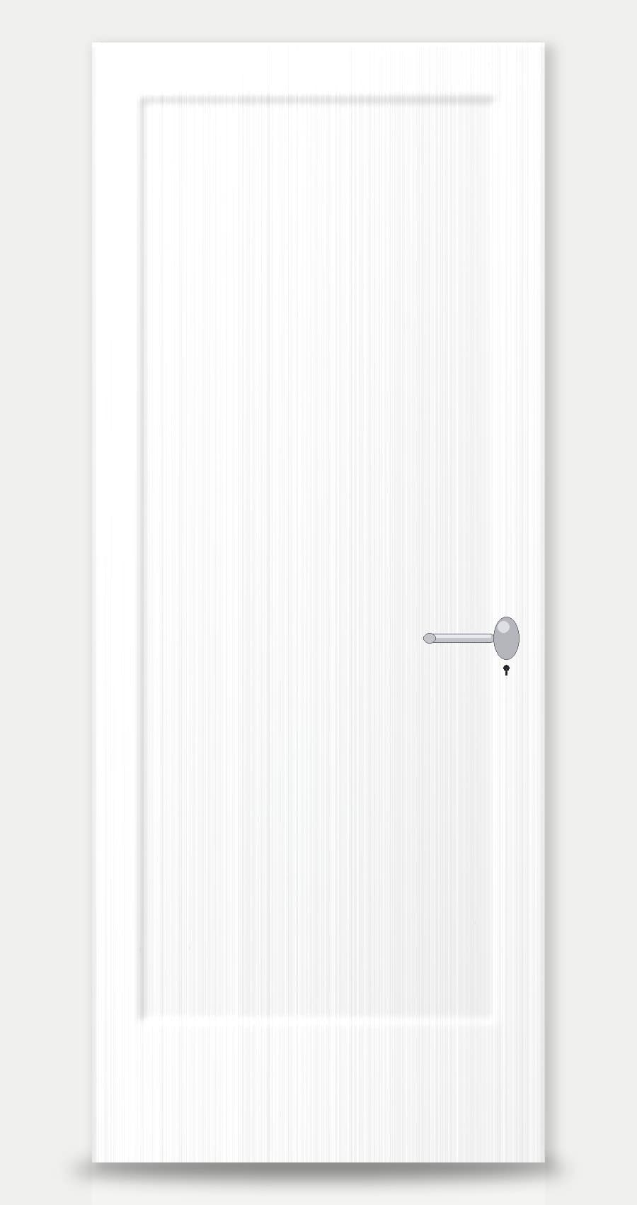 Linen Oak applied on a WPC door — real-door preview