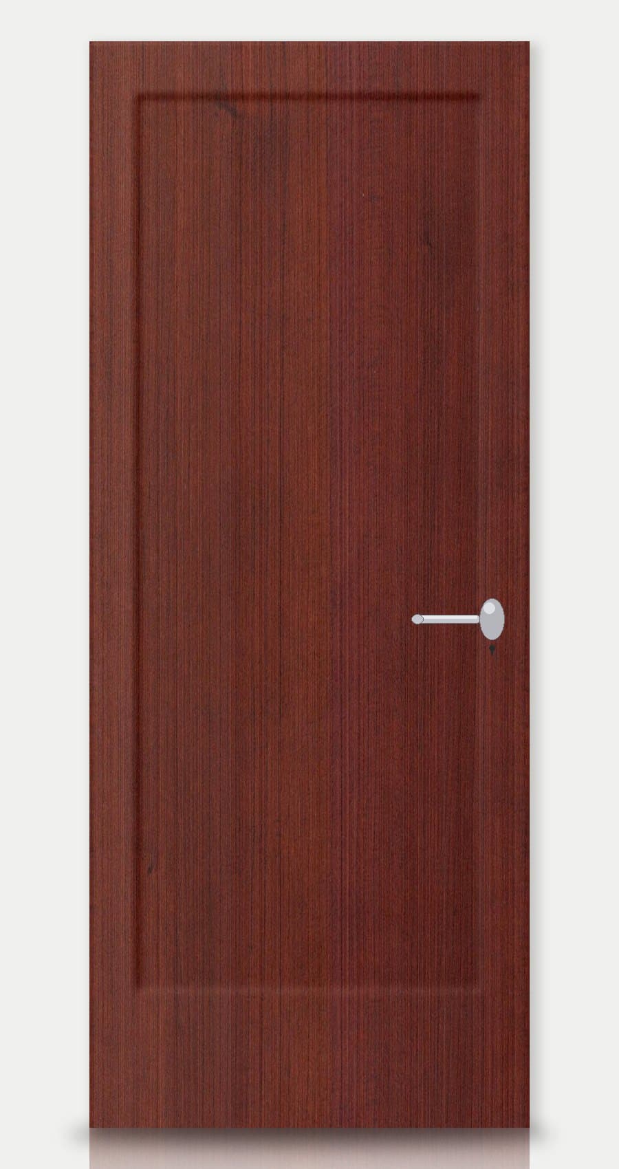 Cedar applied on a WPC door — real-door preview
