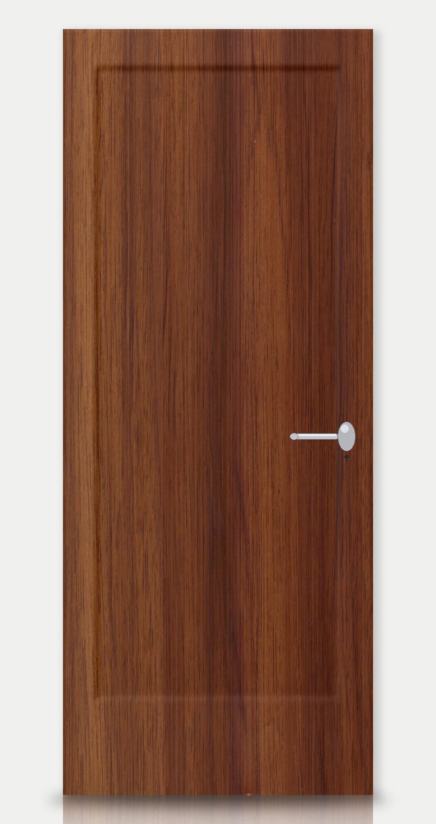 Maple Brown applied on a WPC door — real-door preview