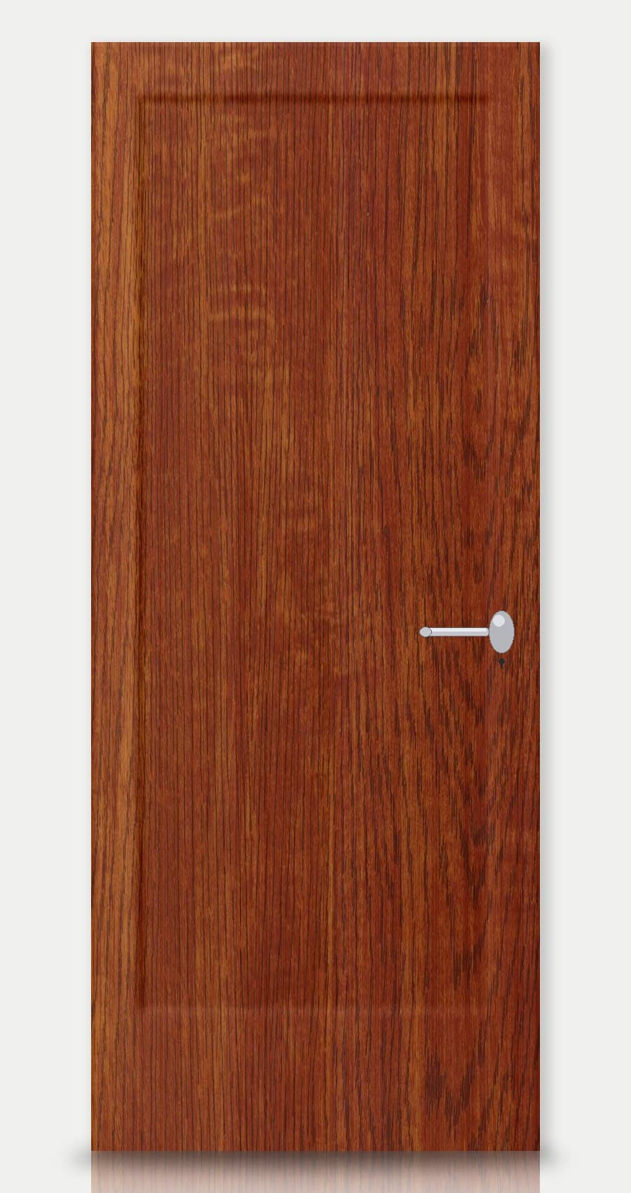 Country Oak applied on a WPC door — real-door preview