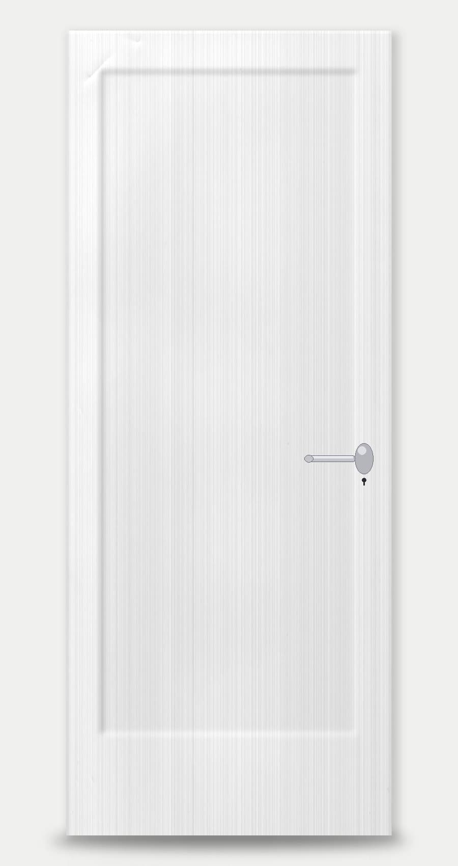 Pearl White applied on a WPC door — real-door preview