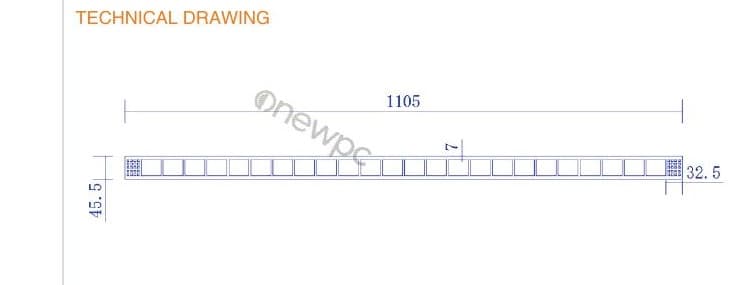 OW1105/45.5-5.5 technical drawing - cross-sectional schematic with millimetre dimensions