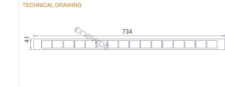 OW734/40.7-5.5 technical drawing - cross-sectional schematic with millimetre dimensions