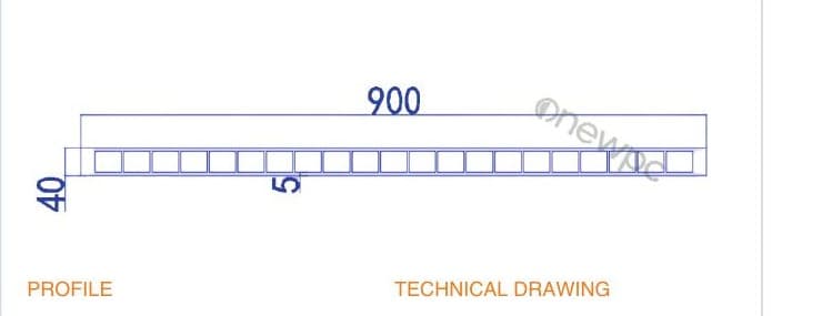 OW910/40.6-5.3 technical drawing - cross-sectional schematic with millimetre dimensions