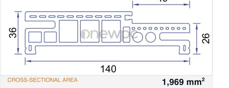 OWG140/36A-49 technical drawing - cross-sectional schematic with millimetre dimensions