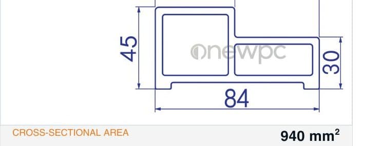 OWG85/45-45 technical drawing - cross-sectional schematic with millimetre dimensions