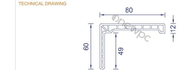 OWJ80/12-60 technical drawing - cross-sectional schematic with millimetre dimensions