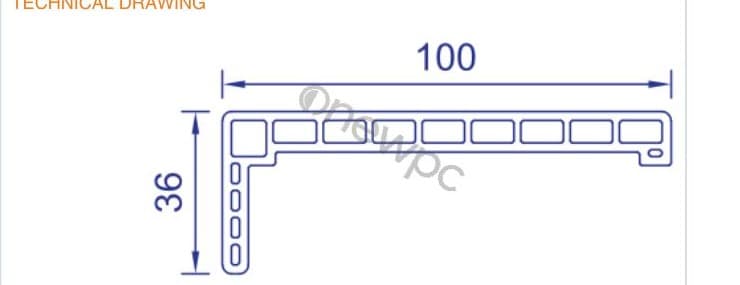 OWK100/12-36 technical drawing - cross-sectional schematic with millimetre dimensions