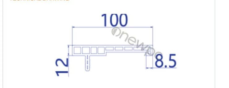 OWK100/12 technical drawing - cross-sectional schematic with millimetre dimensions