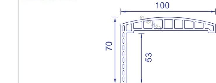 OWK100/16-70 technical drawing - cross-sectional schematic with millimetre dimensions