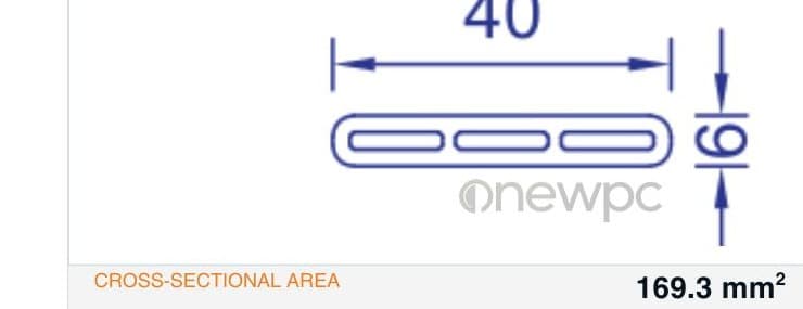 OWK40/6 technical drawing - cross-sectional schematic with millimetre dimensions