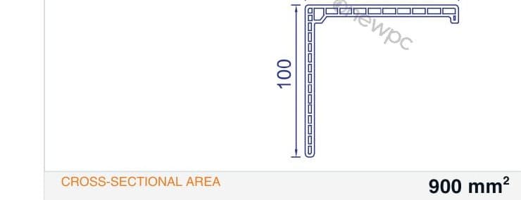 OWL100/12-100 technical drawing - cross-sectional schematic with millimetre dimensions