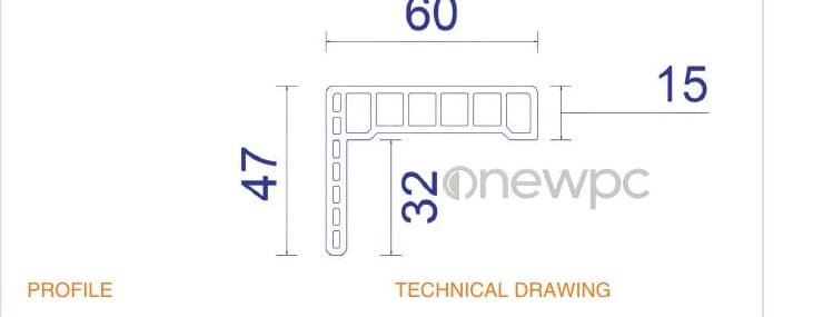 OWL60/15-47 technical drawing - cross-sectional schematic with millimetre dimensions