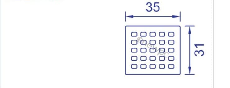 OWP35/31 technical drawing - cross-sectional schematic with millimetre dimensions