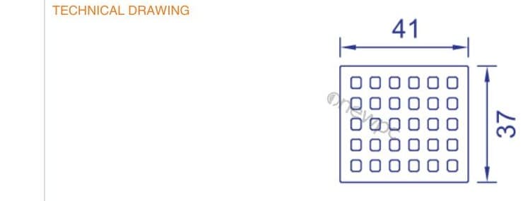 OWP41/37 technical drawing - cross-sectional schematic with millimetre dimensions