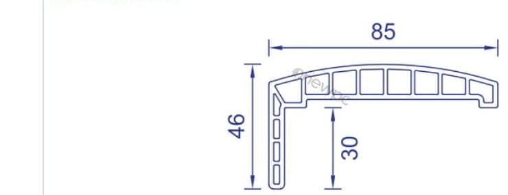 OWY85/16-46 technical drawing - cross-sectional schematic with millimetre dimensions